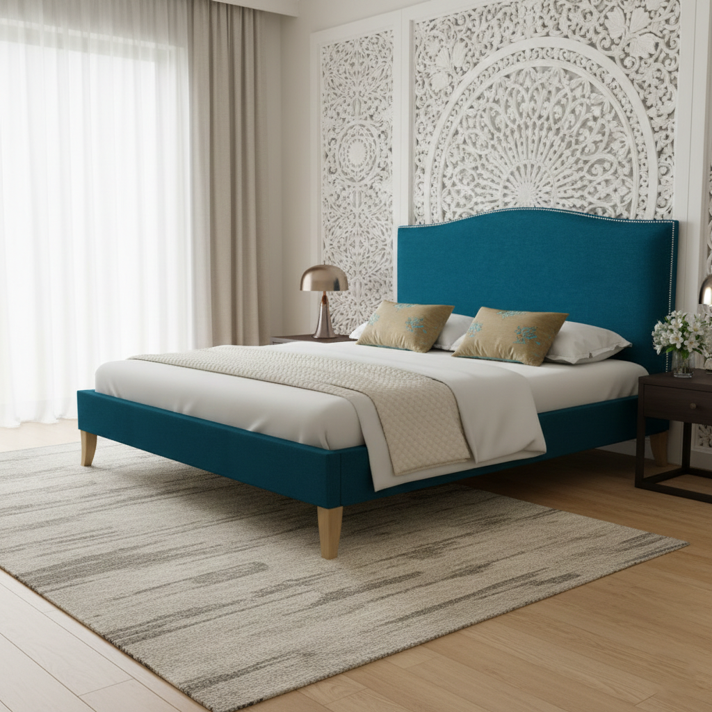 Pinup Queen size Bed-Blue